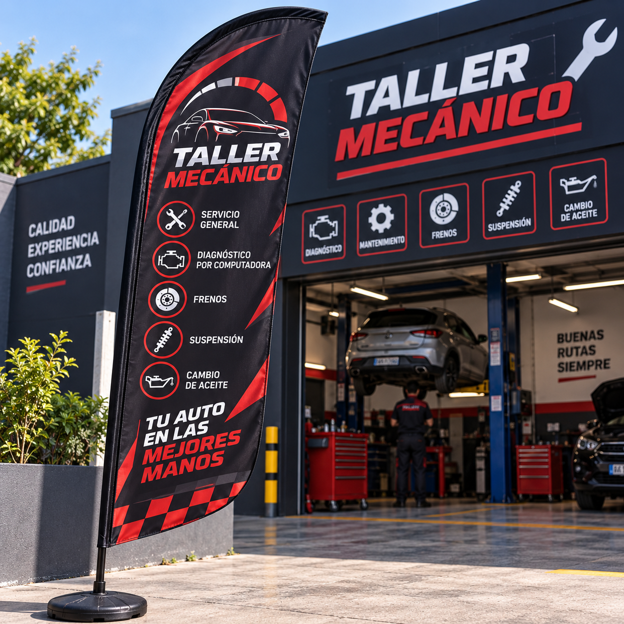 Banderas publicitarias tipo gota o feather
